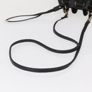 BURBERRY Blue Label Shoulder Bag Leather Black Gold Auth 162856-7