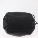 BURBERRY Blue Label Shoulder Bag Leather Black Gold Auth 162856-5