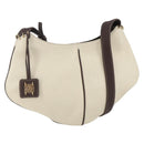 LOEWE Shoulder Bag Leather White Gold Auth 162858-1