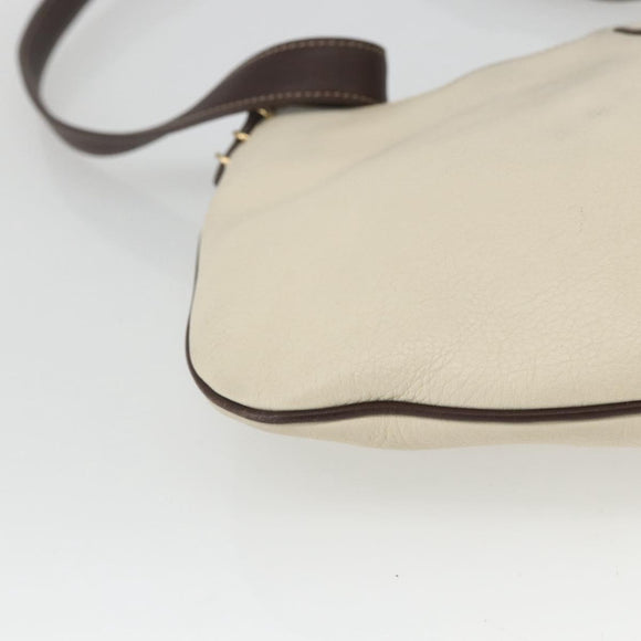 LOEWE Umhängetasche Leder Weiß Gold Auth 162858