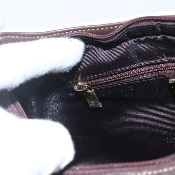 LOEWE Umhängetasche Leder Weiß Gold Auth 162858