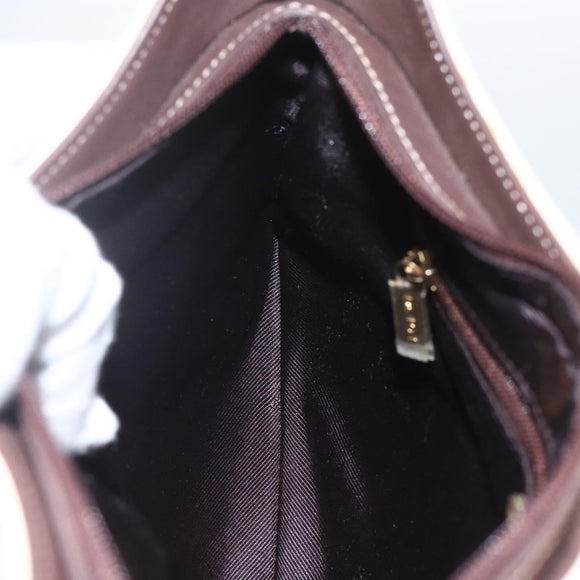 LOEWE Umhängetasche Leder Weiß Gold Auth 162858