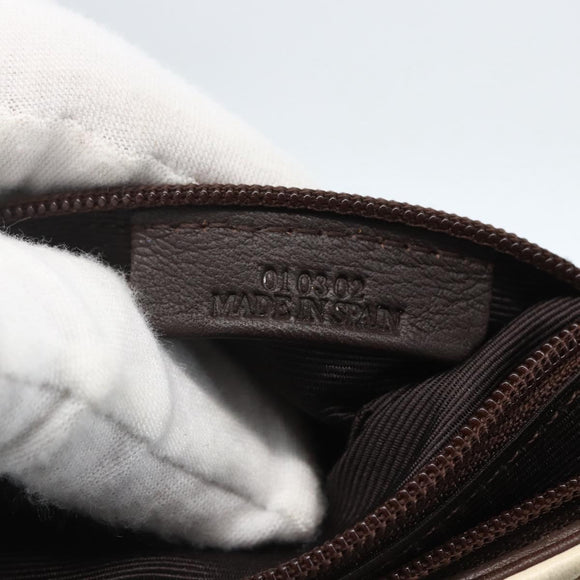 LOEWE Umhängetasche Leder Weiß Gold Auth 162858