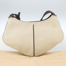 LOEWE Shoulder Bag Leather White Gold Auth 162858-12