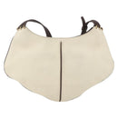 LOEWE Shoulder Bag Leather White Gold Auth 162858-2