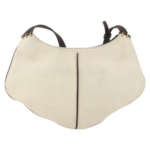 LOEWE Umhängetasche Leder Weiß Gold Auth 162858