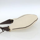 LOEWE Shoulder Bag Leather White Gold Auth 162858-3