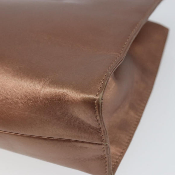 LOEWE Shoulder Bag Leather Brown Gold Auth 162859