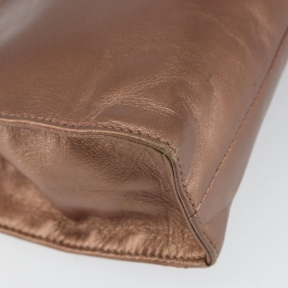 LOEWE Shoulder Bag Leather Brown Gold Auth 162859