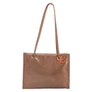 LOEWE Shoulder Bag Leather Brown Gold Auth 162859-13