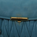Miu Miu Chain Shoulder Bag Leather Blue Gold Auth 162860-15