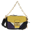 Miu Miu Chain Hand Bag Leather 2way Multicolor Gold Auth 162861V-1