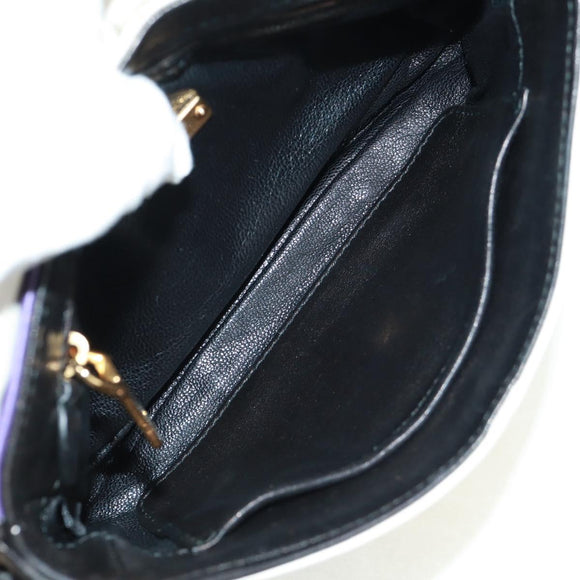 Miu Miu Chain Hand Bag Leather 2way Multicolor Gold Auth 162861V