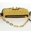 Miu Miu Chain Hand Bag Leather 2way Multicolor Gold Auth 162861V-6