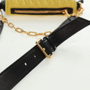 Miu Miu Chain Hand Bag Leather 2way Multicolor Gold Auth 162861V-8