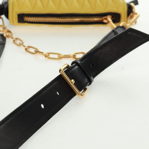 Miu Miu Chain Hand Bag Leather 2way Multicolor Gold Auth 162861V