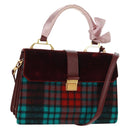 Miu Miu Hand Bag Velor 2way Red Gold Auth 162863SAV-1