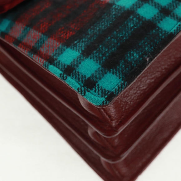 Miu Miu Hand Bag Velor 2way Red Gold Auth 162863SAV