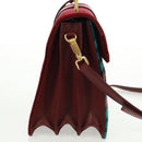 Miu Miu Hand Bag Velor 2way Red Gold Auth 162863SAV-4