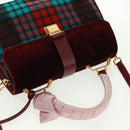 Miu Miu Hand Bag Velor 2way Red Gold Auth 162863SAV-6