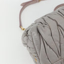Miu Miu Matelasse Shoulder Bag Leather Gray Gold Auth 162864-14