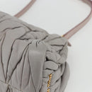 Miu Miu Matelasse Shoulder Bag Leather Gray Gold Auth 162864-15
