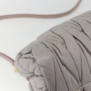 Miu Miu Matelasse Shoulder Bag Leather Gray Gold Auth 162864-16