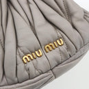 Miu Miu Matelasse Shoulder Bag Leather Gray Gold Auth 162864-17
