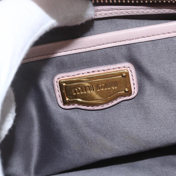 Miu Miu Matelasse Shoulder Bag Leather Gray Gold Auth 162864