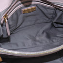 Miu Miu Matelasse Shoulder Bag Leather Gray Gold Auth 162864-11