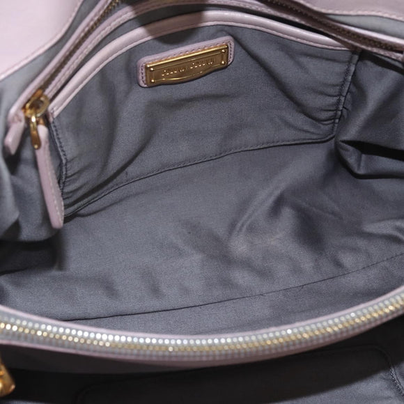 Miu Miu Matelasse Shoulder Bag Leather Gray Gold Auth 162864