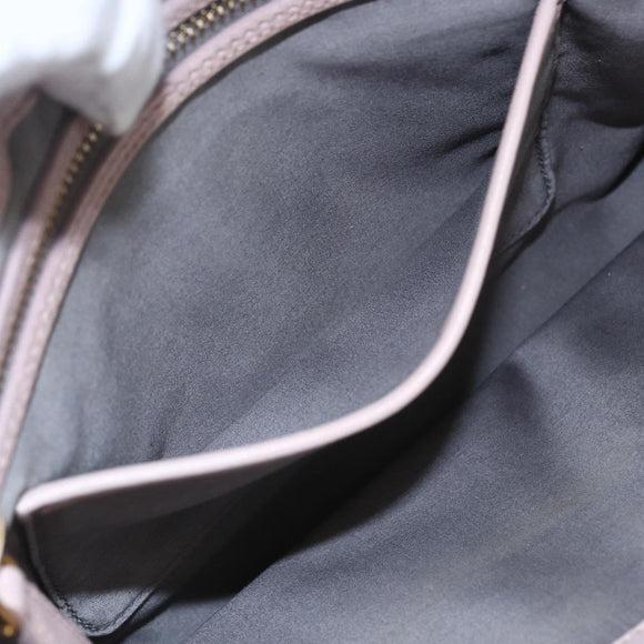 Miu Miu Matelasse Shoulder Bag Leather Gray Gold Auth 162864