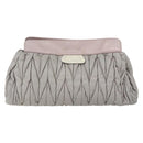 Miu Miu Matelasse Shoulder Bag Leather Gray Gold Auth 162864-2