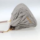 Miu Miu Matelasse Shoulder Bag Leather Gray Gold Auth 162864-3