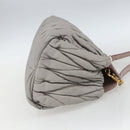 Miu Miu Matelasse Shoulder Bag Leather Gray Gold Auth 162864-4
