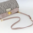 Miu Miu Matelasse Shoulder Bag Leather Gray Gold Auth 162864-7