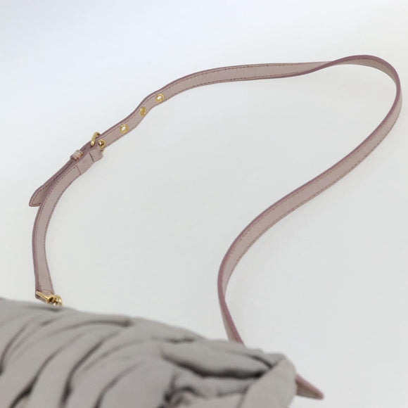 Miu Miu Matelasse Shoulder Bag Leather Gray Gold Auth 162864