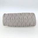 Miu Miu Matelasse Shoulder Bag Leather Gray Gold Auth 162864-5