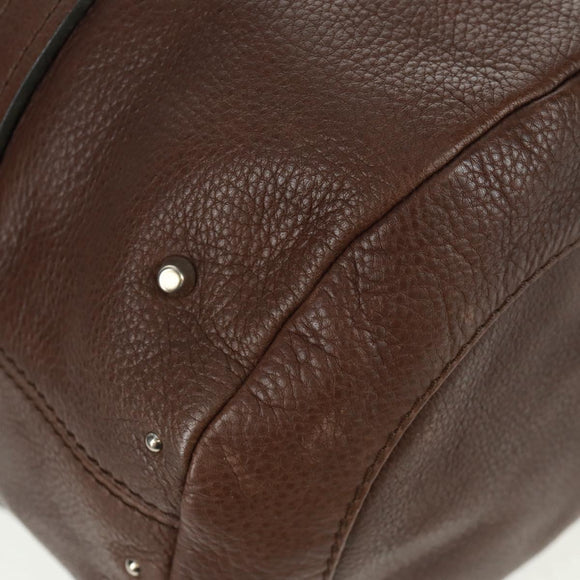 Chloe Mr Paddington Hand Bag Leather Brown Silver Auth 162866V