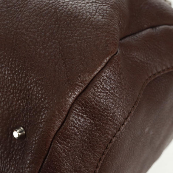 Chloe Mr Paddington Hand Bag Leather Brown Silver Auth 162866V