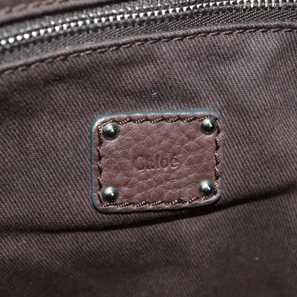 Chloe Mr Paddington Hand Bag Leather Brown Silver Auth 162866V