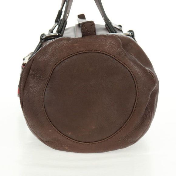 Chloe Mr Paddington Hand Bag Leather Brown Silver Auth 162866V