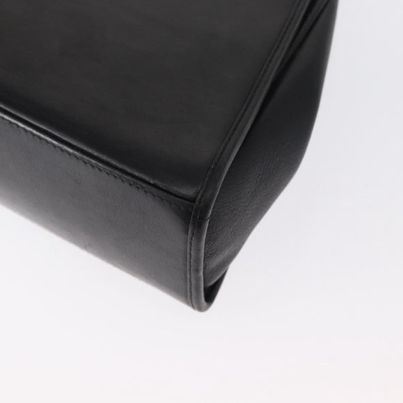 SAINT LAURENT Cassandra Hand Bag Leather Black Gold Auth 162868