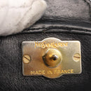 SAINT LAURENT Cassandra Hand Bag Leather Black Gold Auth 162868-11