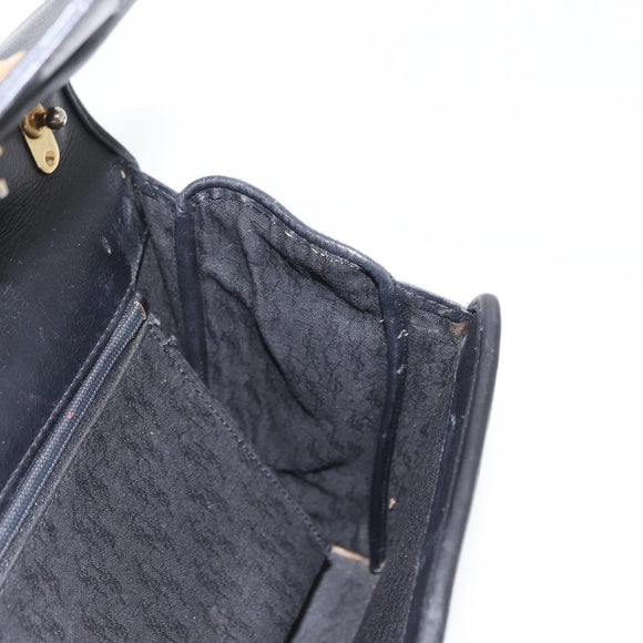 SAINT LAURENT Cassandra Hand Bag Leather Black Gold Auth 162868