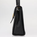 SAINT LAURENT Cassandra Hand Bag Leather Black Gold Auth 162868-3