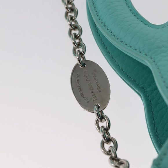 TIFFANY&Co. Hand Bag Leather 2way Peppermint Silver Auth 162869SM