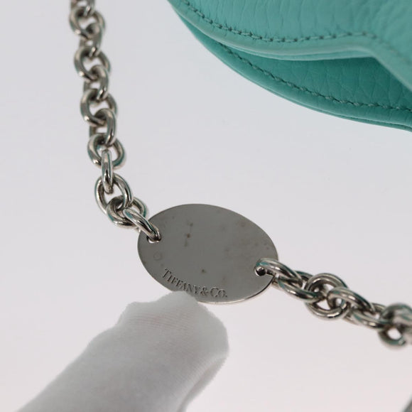 TIFFANY&Co. Hand Bag Leather 2way Peppermint Silver Auth 162869SM