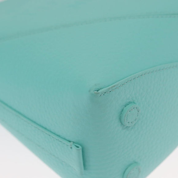 TIFFANY&Co. Hand Bag Leather 2way Peppermint Silver Auth 162869SM