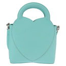 TIFFANY&Co. Hand Bag Leather 2way Peppermint Silver Auth 162869SM-13